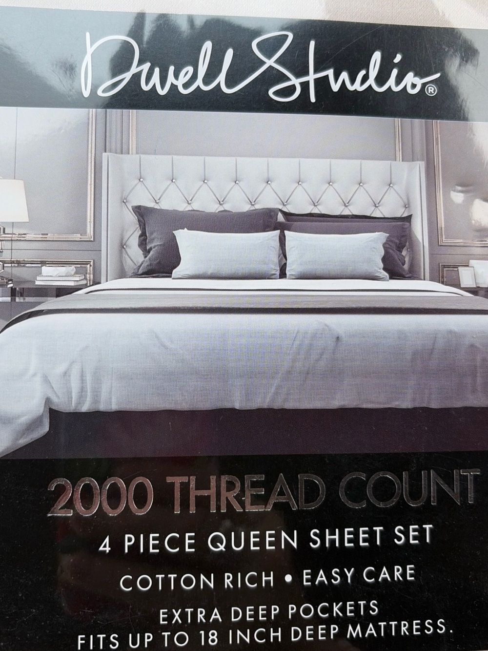 2000 Thread Count Queen Sheet Set - beige Dwell Studio